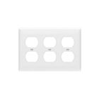 Enerlites 8823M-W Duplex Receptacle Three-Gang Wall Plate