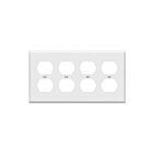 Enerlites 8824-W Duplex Receptacle Four-Gang Wall Plate