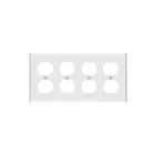 Enerlites 8824M-W Duplex Receptacle Four-Gang Wall Plate