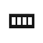 Enerlites 8834M-MBK Matte Finish Decorator/GFCI Four-Gang Wall Plate