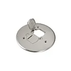 Enerlites 975517-S-SV 5-3/4” Dia. Flush Round Flip Lid Cover Plate with 20A Duplex Tamper