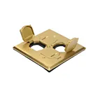 Enerlites C975549-C-GD 2-Gang Floor Box Cover With Flip Lid