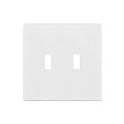 Enerlites SI8812-W Screwless Toggle Two-Gang Wall Plate