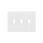 Enerlites SI8813-W Screwless Toggle 3-Gang Wall Plate