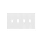Enerlites SI8814-W Screwless Toggle 4-Gang Wall Plate