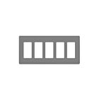 Enerlites SI8835-GY Screwless Decorator/GFCI Five-Gang Wall Plate