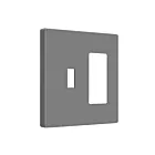 Enerlites SI881131-GY 2 Gang Screwless Toggle and Decorator/GFCI Receptacle Wall Plate