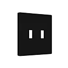 Enerlites SI8812-BK Screwless Toggle Two-Gang Wall Plate