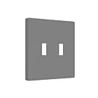 Enerlites SI8812-GY Screwless Toggle Two-Gang Wall Plate