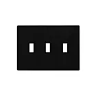Enerlites SI8813-BK Screwless Toggle 3-Gang Wall Plate