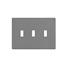 Enerlites SI8813-GY Screwless Toggle 3-Gang Wall Plate