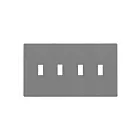 Enerlites SI8814-GY Screwless Toggle 4-Gang Wall Plate