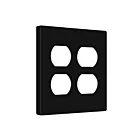 Enerlites SI8822-BK Screwless Duplex Receptacle Two-Gang Wall Plate