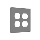 Enerlites SI8822-GY Screwless Duplex Receptacle Two-Gang Wall Plate