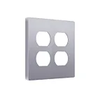 Enerlites SI8822-SV Screwless Duplex Receptacle Two-Gang Wall Plate