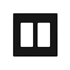 Enerlites SI8832M-BK Screwless Decorator/GFCI Two-Gang Wall Plate 