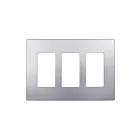 Enerlites SI8833-SV Screwless Decorator/GFCI Three-Gang Wall Plate