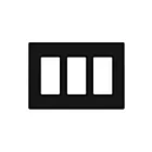 Enerlites SI8833MA-BK Antimicrobial Screwless Decorator/GFCI Three-Gang Wall Plate 