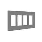 Enerlites SI8834-GY Screwless Decorator/GFCI Four-Gang Wall Plate