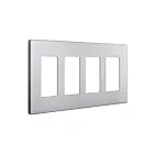 Enerlites SI8834-SV Screwless Decorator/GFCI Four-Gang Wall Plate