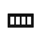 Enerlites SI8834M-BK Screwless Decorator/GFCI Four-Gang Wall Plate 