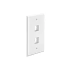 Enerlites SI8872-W Screwless Keystone Wall Plate, 2 Port