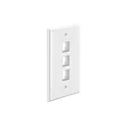 Enerlites SI8873-W Screwless Keystone Wall Plate, 3 Port