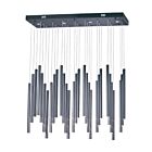 ET2 Lighting E10010-BC Flute 35-Lights 35W Black Chrome Pendant