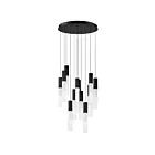 ET2 Lighting E11019-144BK Reeds 12-Lights 60W Black Pendant