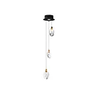 ET2 Lighting E11073-122BKPG 3-Lights 39W Black and Polished Gold LED Pendant