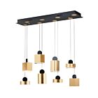 ET2 Lighting E20867-75BKGLD Nob 1-Light 51W Black/Gold Pendant