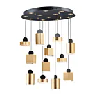 ET2 Lighting E20869-75BKGLD Nob 1-Light 78W Black/Gold Pendant