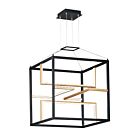 ET2 Lighting E21224-BKGLD Chamber 4-Lights 176W Black/Gold Pendant