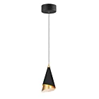 ET2 Lighting E21441-BKMG Mermaid 1-Light 7.2W Black/Metallic Gold Pendant