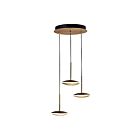 ET2 Lighting E21543-90BKGLD Saucer 3-Lights 24W Black/Gold Pendant