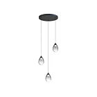 ET2 Lighting E21563-142BK Dewdrop 3-Lights 24W Black Pendant