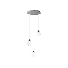 ET2 Lighting E21563-18PC Dewdrop 3-Lights 24W Polished Chrome Pendant