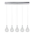ET2 Lighting E23115-18 Larmes 5-Lights 7.5W Polished Chrome Pendant