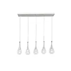 ET2 Lighting E23125-18PC Larmes LED 5-Lights 7.5W Polished Chrome Pendant
