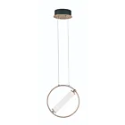 ET2 Lighting E23273-93BKSFTG Flare 1-Light 8.4W Black/Soft Gold Pendant