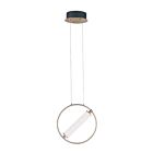 ET2 Lighting E23273-93BKSFTG Flare 1-Light 8.4W Black/Soft Gold Pendant