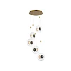 ET2 Lighting E24035-24BKNAB Amulet 5-Lights 47.5W Black/Natural Aged Brass Pendant