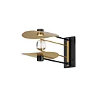 ET2 Lighting Pearl E24072-BKNAB 10W Black/Natural Aged Brass LED Outdoor Wall Sconce