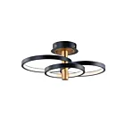 ET2 Lighting Hoopla E24323-BKGLD 1-Light 40W Black/Gold LED Semi Flush Mount