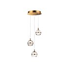 ET2 Lighting E24593-93NAB Swank 3-Lights 18W Natural Aged Brass Pendant
