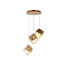 ET2 Lighting E24683-26FG Ice Cube 3-Lights 12W French Gold Pendant
