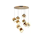 ET2 Lighting E24689-26FG Ice Cube 9-Lights 36W French Gold Pendant