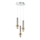 ET2 Lighting E24753-SNSBR Reveal 3-Lights 18W Satin Nickel/Satin Brass Pendant