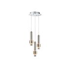 ET2 Lighting E24753-SNSBR Reveal 3-Lights 18W Satin Nickel/Satin Brass Pendant