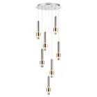 ET2 Lighting E24757-SNSBR Reveal 7-Lights 42W Satin Nickel/Satin Brass Pendant